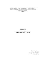 Referāts 'Hermeneitika', 1.