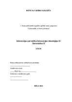 Eseja 'Informācijas pārvaldība, Informācijas tehnoloģijas II, Datorzinības II', 1.