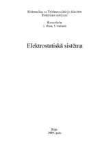 Referāts 'Elektrostatiskā sistēma', 1.