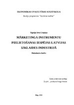 Diplomdarbs 'Mārketinga instrumentu pielietošanas iespējas Latvijas izklaides industrijā', 1.