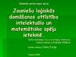 Prezentācija 'Jauniešu loģiskās domāšanas attīstība intelektuālo un matemātisko spēļu ietekmē', 1.