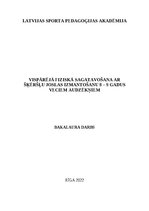 Diplomdarbs 'Vispārējā fiziskā sagatavošana ar šķēršļu joslas izmantošanu 8 – 9 gadus veciem ', 1.