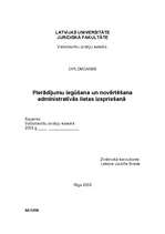 Diplomdarbs 'Pierādījumu iegūšana un novērtēšana administratīvās lietas izspriešanā', 1.