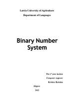 Referāts 'Binary Number System', 1.