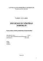 Referāts 'Pievienotās vērtības nodoklis', 2.