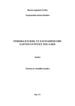 Konspekts 'Tūrisma ietekme uz tautsaimniecību Latvijā un Šveicē 2020. gadā', 1.