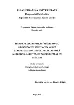 Konspekts 'Organizāciju motivācija apgūt starptautiskos tirgus. Starptautiskā mārketinga ak', 1.