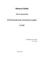 Referāts 'Eiropas Savienības strukturālo fondu izmantošanas iespējas Latvijā', 1.