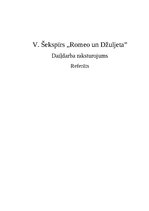 Referāts 'V. Šekspīrs „Romeo un Džuljeta”. Daiļdarba raksturojums', 1.