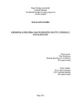 Diplomdarbs 'Kriminālatbildība par noziedzīgi iegūtu līdzekļu legalizāciju', 1.