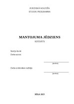 Referāts 'Mantojuma jēdziens', 1.