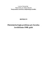 Referāts 'Palestīniešu bēgļu problēma pēc Izraēlas izveidošanas 1948.gadā', 1.