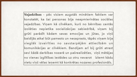 Prezentācija 'Personības psiholoģiskā analīze Teds Bandijs', 11.