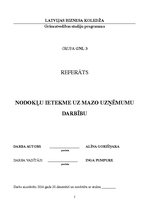 Konspekts 'Nodokļu ietekme uz mazo uzņēmumu darbību', 1.