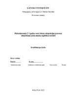 Referāts 'Pirkstiņrotaļa 2-3 gadus vecu bērnu adaptācijas procesa sekmēšanai pirmsskolas i', 1.