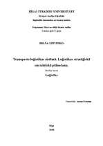 Eseja 'Transports loģistikas sistēmā. Loģistikas stratēģiskā un taktiskā plānošana', 1.