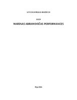 Eseja 'Marinas Abramovičas performances', 1.