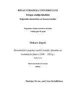 Referāts 'Ekonomiskās izaugsmes analīze Latvijā: dinamika un ietekmējošie faktori', 1.