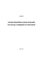 Referāts 'Latvijas Republikas prakse divpusējo konvenciju noslēgšanā un īstenošanā', 1.