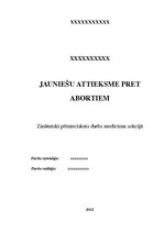 Referāts 'Jauniešu attieksme pret abortiem', 1.