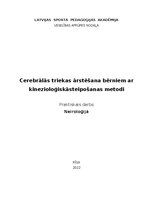 Referāts 'Cerebrālās triekas ārstēšana bērniem ar kinezioloģiskās teipošanas metodi', 1.