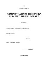 Referāts 'Administratīvās tiesības kā publisko tiesību nozare', 1.