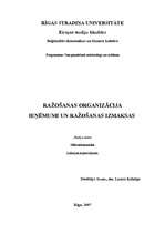 Konspekts 'Ražošanas organizācija. Ieņēmumi un ražošanas izmaksas', 1.