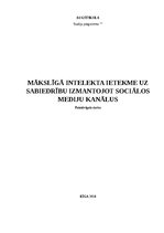 Referāts 'Mākslīgā intelekta ietekme uz sabiedrību izmantojot sociālos mediju kanālus', 1.