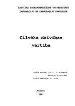 Referāts 'Cilvēka dzīvības vērtība', 1.