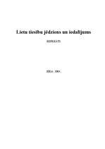 Referāts 'Lietu tiesību jēdziens un iedalījums', 1.