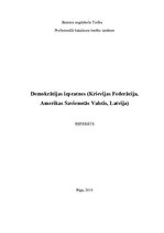 Eseja 'Demokrātijas izpratnes (Krievijas Federācija, Amerikas Savienotās Valstis, Latvi', 1.