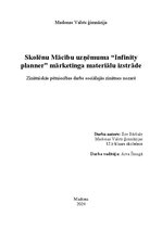 Referāts 'Skolēnu Mācību uzņēmuma “Infinity planner” mārketinga materiālu izstrāde', 1.