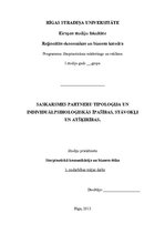 Konspekts 'Saskarsmes partneru tipoloģija un individuālpsiholoģiskās īpašības, stāvokļi un ', 1.