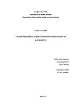 Referāts 'Latvijas Republikas ārējās tirdzniecības raksturojums un perspektīvas', 1.