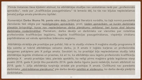 Prezentācija 'Vienošanās par profesionālo apmācību juridiskā kvalifikācija', 10.