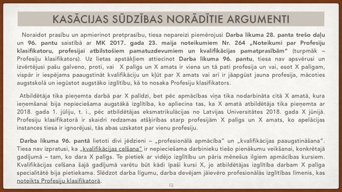 Prezentācija 'Vienošanās par profesionālo apmācību juridiskā kvalifikācija', 12.