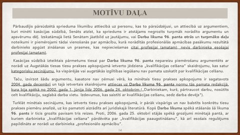 Prezentācija 'Vienošanās par profesionālo apmācību juridiskā kvalifikācija', 14.