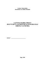 Referāts 'Latvijas darba tirgus ieguvumi un zaudējumi no integrācijas Eiropas Savienībā', 1.