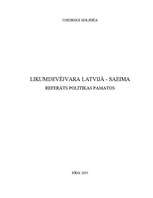 Referāts 'Likumdevējvara Latvijā - Saeima', 1.