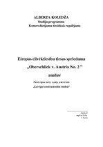 Konspekts 'Eiropas cilvēktiesību tiesas sprieduma "Oberschlick v. Austria No. 2" analīze', 1.