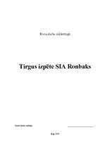 Referāts 'Tirgus izpēte SIA "Ronbaks"', 1.