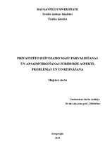 Diplomdarbs 'Privatizēto dzīvojamo māju pārvaldīšanas un apsaimniekošanas juridiskie aspekti,', 1.