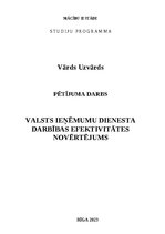 Referāts 'Valsts ieņēmumu dienesta darbības efektivitātes novērtējums', 1.