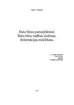 Referāts 'Datubāzes pamatjēdzieni, vadības sistēmas un informācijas meklēšana', 1.