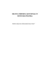 Referāts 'Miltona Frīdmena koncepcija un monetārā politika', 1.