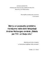 Referāts 'Bērnu un pusaudžu problēmu risinājums reālo dzīvi tēlojošajā Andras Neiburgas ro', 1.