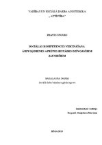 Diplomdarbs 'Sociālās kompetences veicināšana ārpusģimenes aprūpes iestādēs dzīvojošiem jauni', 1.