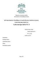 Konspekts 'Būvmateriālu īpašības 8.laboratorijas darbs. Materiālu testēšana ar graujošām me', 1.