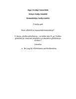 Konspekts 'Kultūru globalizācijas vēsturiskā perspektīva un alternatīvie globalizācijas sce', 1.