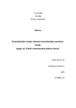 Referāts 'Komunikācijas teorija - ģimenes komunikācijas paradumu modelis', 1.